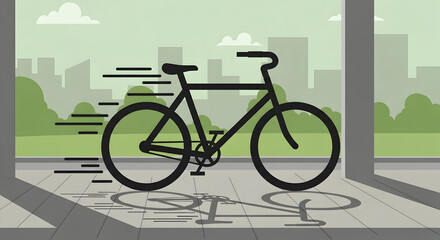 Fast Bicycle Ride Through The City Park On Sunny Day