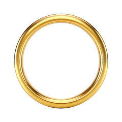 Gold Ring Frame Flat View in Pure White Background

