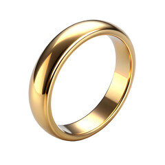 Gold Ring Frame Flat View in Pure White Background

