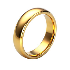 Gold Ring Frame Flat View in Pure White Background

