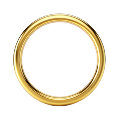 Gold Ring Frame Flat View in Pure White Background

