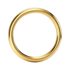 Gold Ring Frame Flat View in Pure White Background


