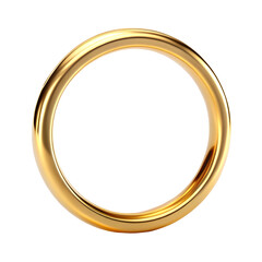 Gold Ring Frame Flat View in Pure White Background

