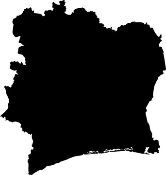 C&ocirc;te d'Ivoire map (Mercator projection)