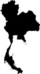 Thailand map (Mercator projection)