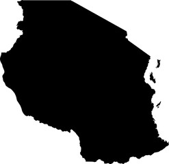 Tanzania map (Mercator projection)
