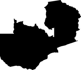 Zambia map (Mercator projection)