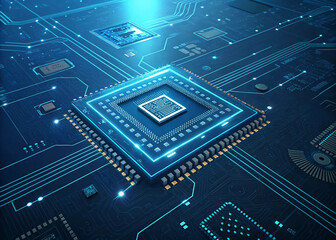 Abstract Futuristic Digital Circuit Board Technology Background