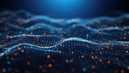 Dynamic network of interconnected dots and lines creating a flowing abstract digital landscape for innovative tech projects - Powered by Adobe