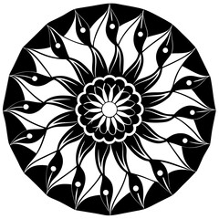 black and white mandala