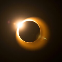 Spectacular solar eclipse ring of fire phenomenon in the night sky