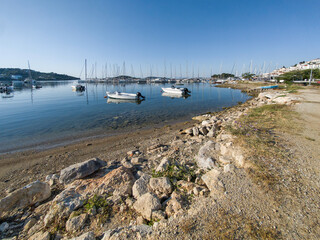 The coastline of Skiathos Town, Sporades, Thessaly, Greece