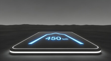 Futuristic Vehicle Interface Concept With Navigation Data Displaying Speed Details