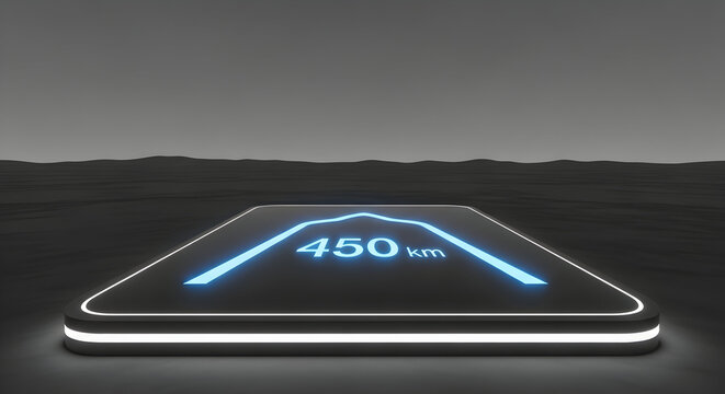 Futuristic Vehicle Interface Concept With Navigation Data Displaying Speed Details