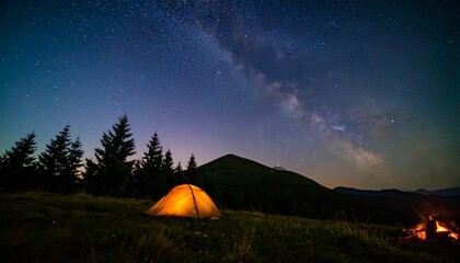 camping in the night