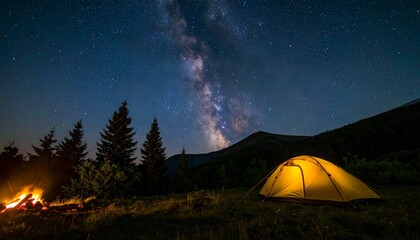 camping in the night