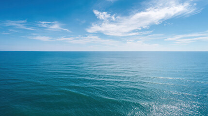 Obraz premium aerial view of ocean surface beauty of marine waves under pristine sky