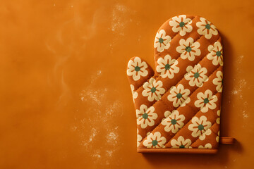 Patterned Oven Mitt Kitchen Accessory Flatlay for Baking Safety