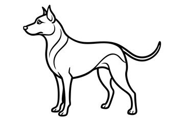 Dog silhouette with black and white