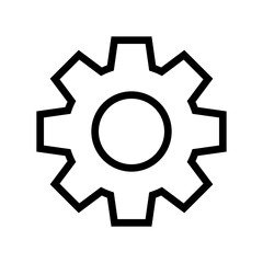 gear wheel outline icon. setting option vector 