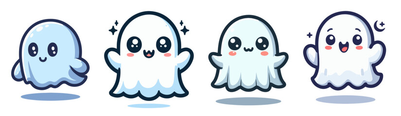 Obraz premium Cute Spooky Ghosts Drawing