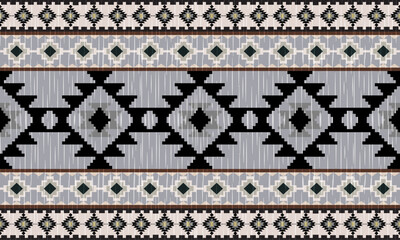Navajo tribal vector seamless pattern. Native American ornament. Ethnic South Western decor style. Boho geometric ornament. Vector seamless pattern. Mexican blanket, rug. Woven carpet illustration	
