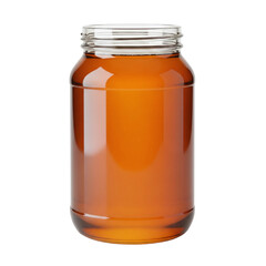 Amber glass honey jar isolated
