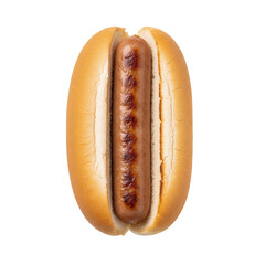 Grilled hot dog in a bun