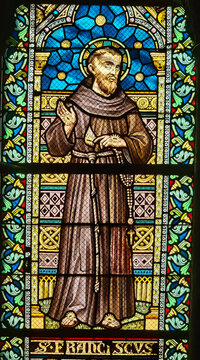 Stained Glass &ndash; Saint Francis of Assisi, Rochefort Church, Belgium