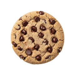Chocolate chip cookie, isolated on transparent