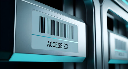 Modern Server Room Access Control Panel With Barcode Scanner And Identification