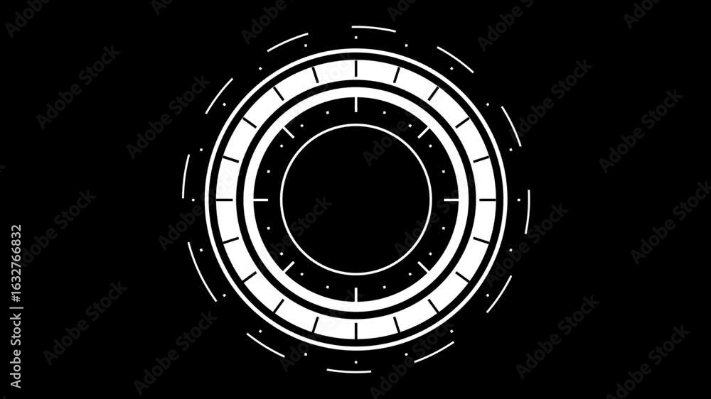 Poster clean and simple hud interface with white rings.
