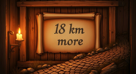 Medieval Adventure Awaits With Eighteen Kilometers More To Go Concept