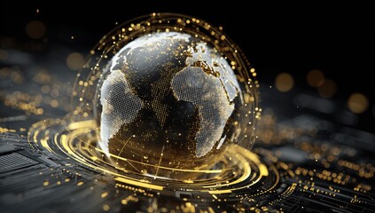 Holographic Earth, digital design, futuristic