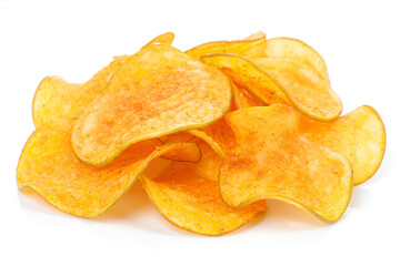 potato chips isolated on white background