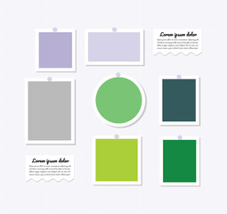 Pictures or photos frame collage and digital photo wall template, minimalist design