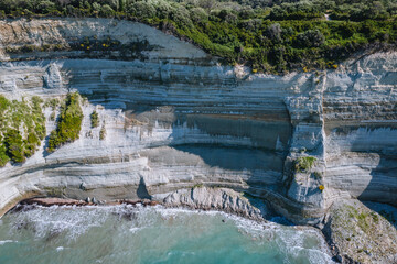 Cliffs of Cape Drastis at the northwest tip of Greek Island of Corfu