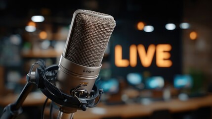 Blogger media broadcast: studio platform, content evaluation, online dialogue, microphone feedback, live response, air commentary, business overview, stream setup, digital delivery, voice discussion