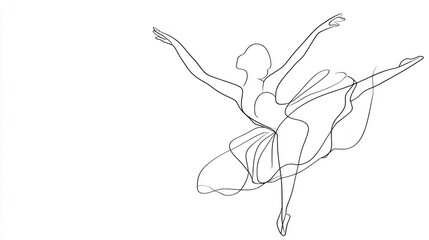 Silhouette of a graceful ballerina in arabesque form, showcasing elegance and poise in a minimalist artistic style