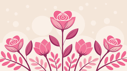 Elegant floral design featuring beautiful pink roses and decorative foliage on a light background