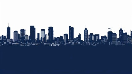 Fototapeta premium Navy blue Tel Aviv skyline silhouette showcasing iconic urban architecture, Israel cityscape illustration