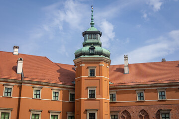 Obraz premium View from inner court on Royal Castle on Old Town of Warsaw, Poland