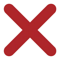 Red X Mark Symbol on White Background cross wrong