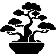 Creative details bonsai Tree icon vector illustration