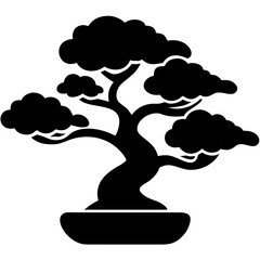 Creative details bonsai Tree icon vector illustration