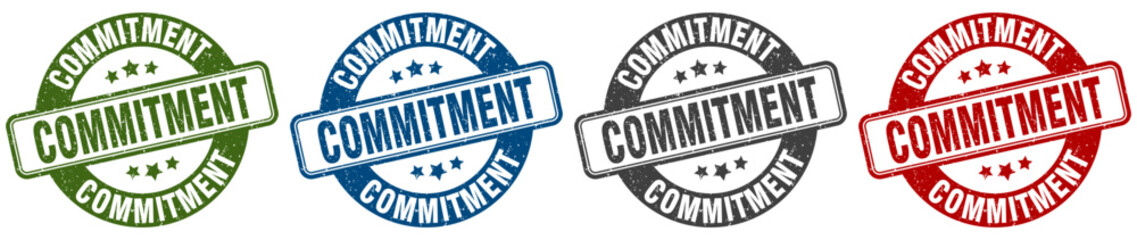 commitment stamp. commitment round stamp set isolated on white background