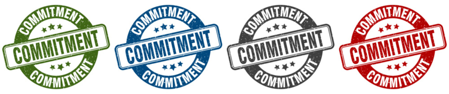 commitment stamp. commitment round stamp set isolated on white background