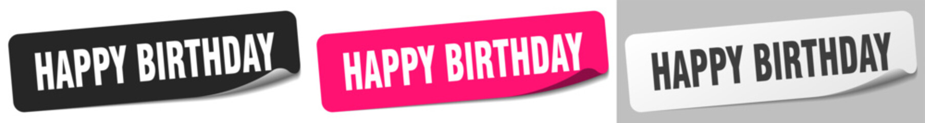 happy birthday sticker. happy birthday sticker set on white background