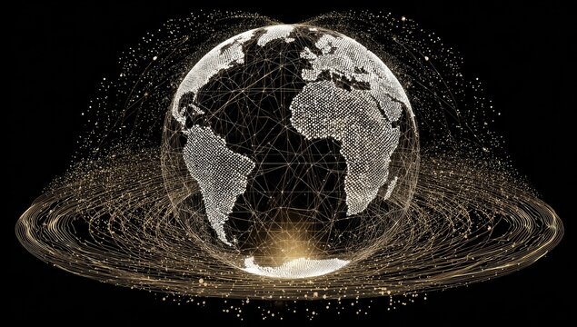 Global network graphic of Earth - Powered by Adobe