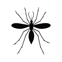 Illustration Vector of Mosquito in Black Simple Silhouette Style for Medical Use